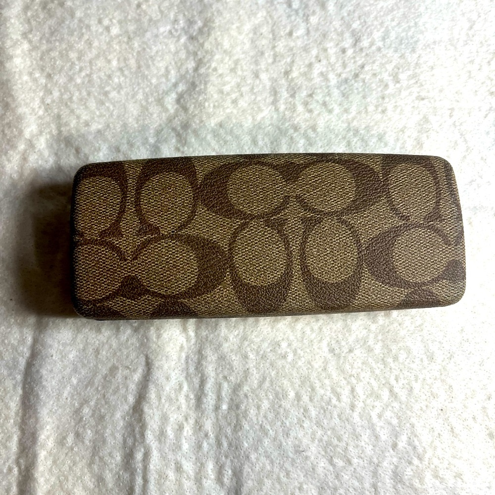 Coach Sun Glass Case Brown Signature